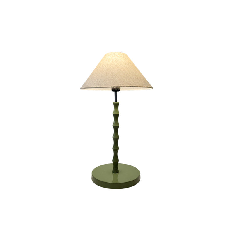 Bamboo-Joint Table Lamp with Fabric Shade
