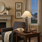 Bamboo-Joint Table Lamp with Fabric Shade