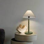 Bamboo-Joint Table Lamp with Fabric Shade