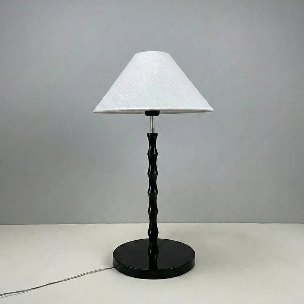 Bamboo-Joint Table Lamp with Fabric Shade