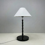 Bamboo-Joint Table Lamp with Fabric Shade