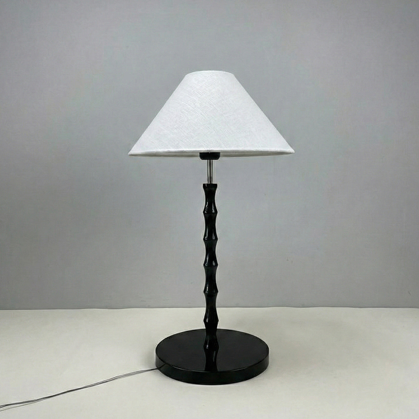 Bamboo-Joint Table Lamp with Fabric Shade