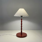 Bamboo-Joint Table Lamp with Fabric Shade