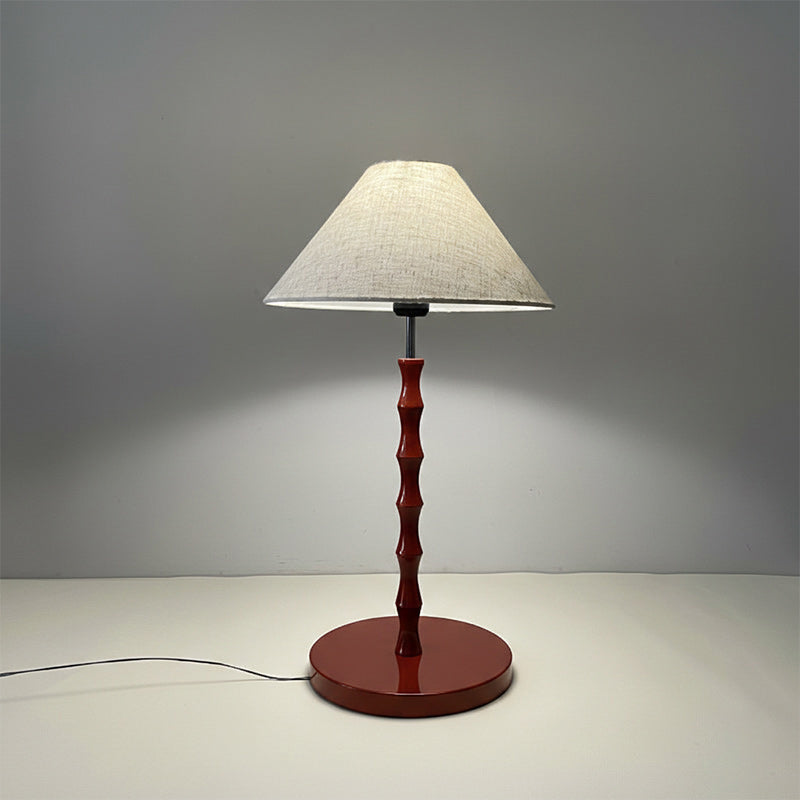 Bamboo-Joint Table Lamp with Fabric Shade