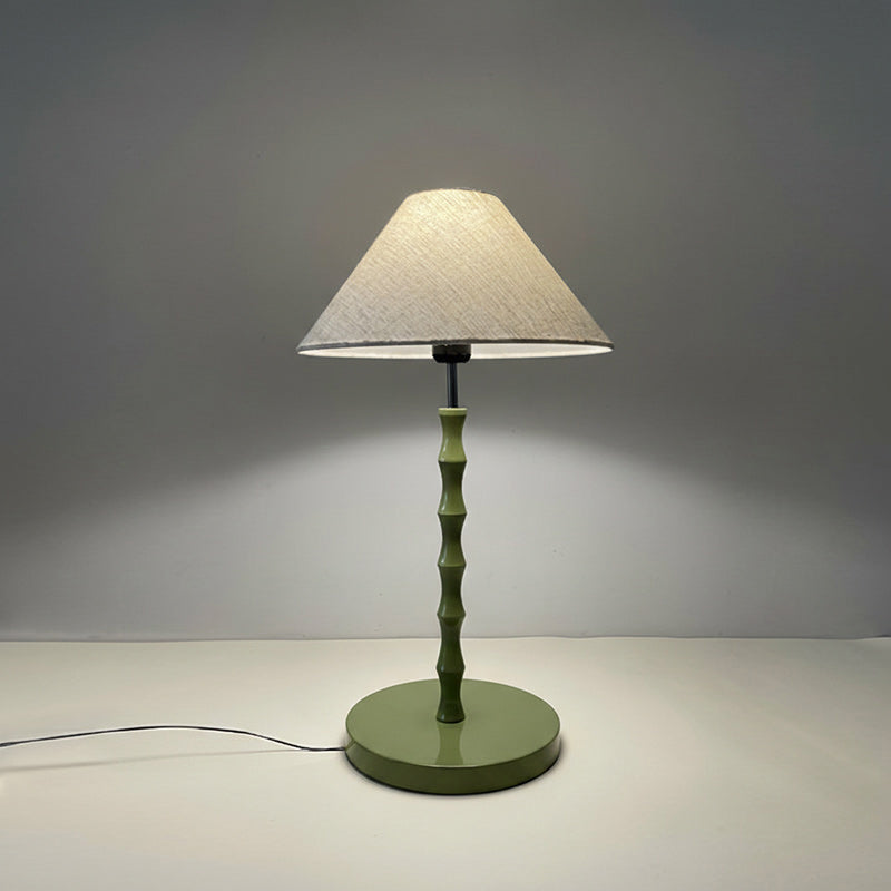 Bamboo-Joint Table Lamp with Fabric Shade