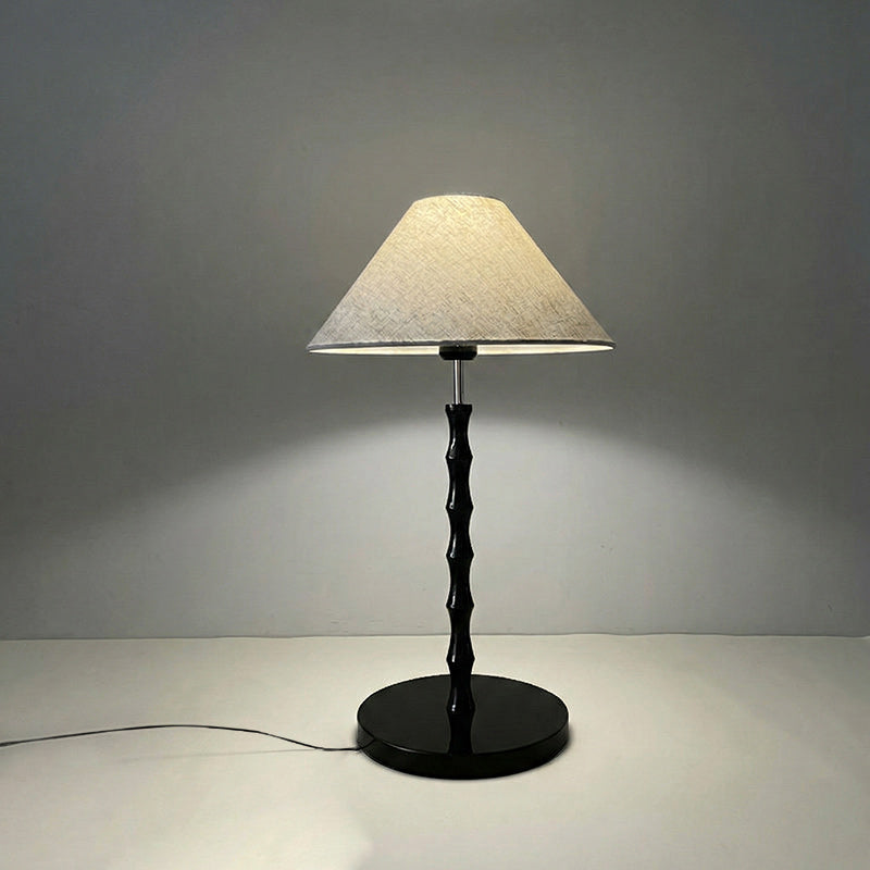 Bamboo-Joint Table Lamp with Fabric Shade