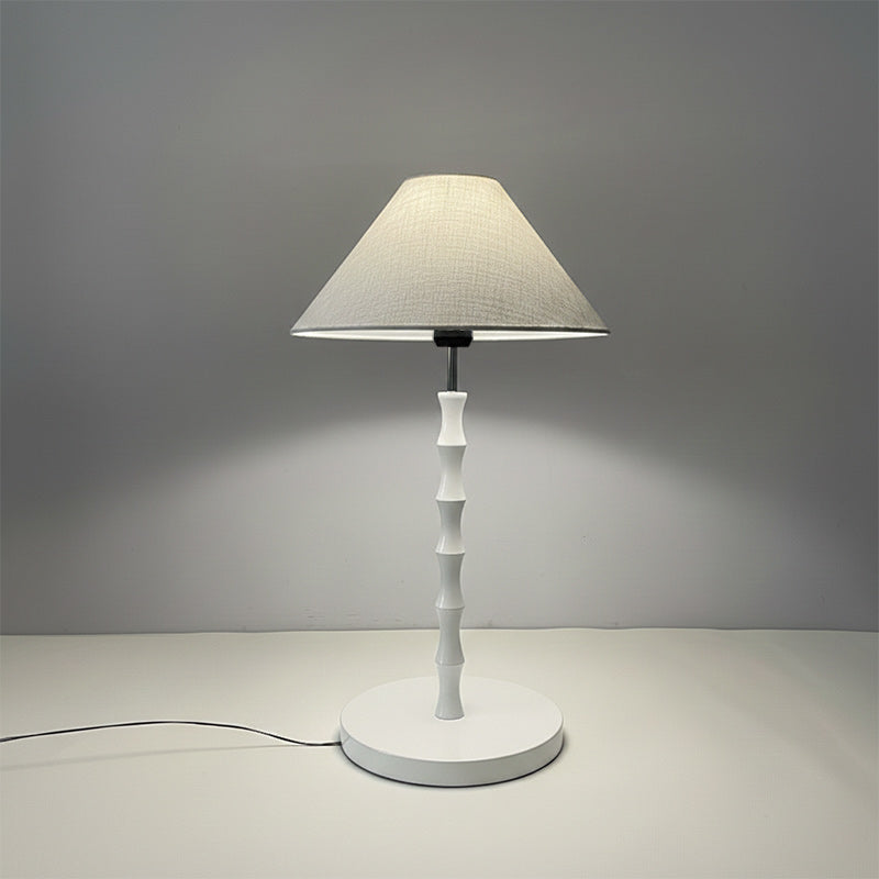 Bamboo-Joint Table Lamp with Fabric Shade