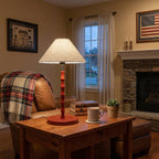Bamboo-Joint Table Lamp with Fabric Shade