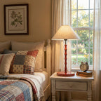 Bamboo-Joint Table Lamp with Fabric Shade
