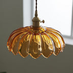 VintaBloom: Retro Pendant Light Flower – Glass Hanging Lamp with Romantic Light Play