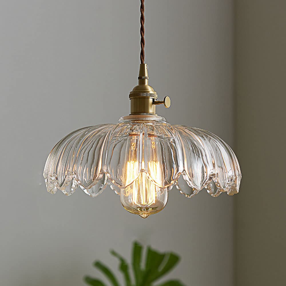 VintaBloom: Retro Pendant Light Flower – Glass Hanging Lamp with Romantic Light Play