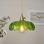 VintaBloom: Retro Pendant Light Flower – Glass Hanging Lamp with Romantic Light Play