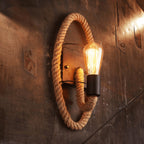Retro Hemp Rope 1-Light Wall Sconce Lamp - Dual Design Options