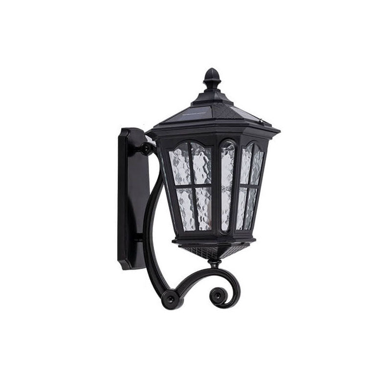 Vintage Solar Glass Lantern Wall Sconce 1-Light