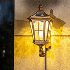 Vintage Solar Glass Lantern Wall Sconce 1-Light