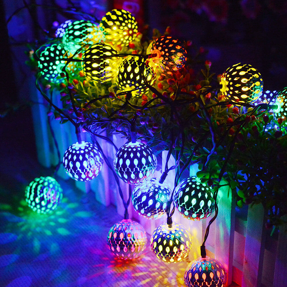 Vintage Solar Globe LED String Lights 10-Light
