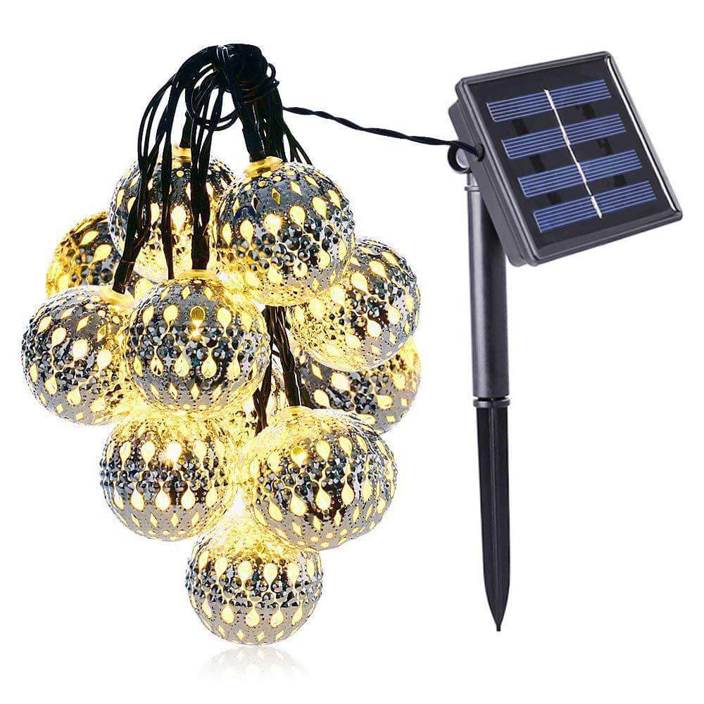 Vintage Solar Globe LED String Lights 10-Light