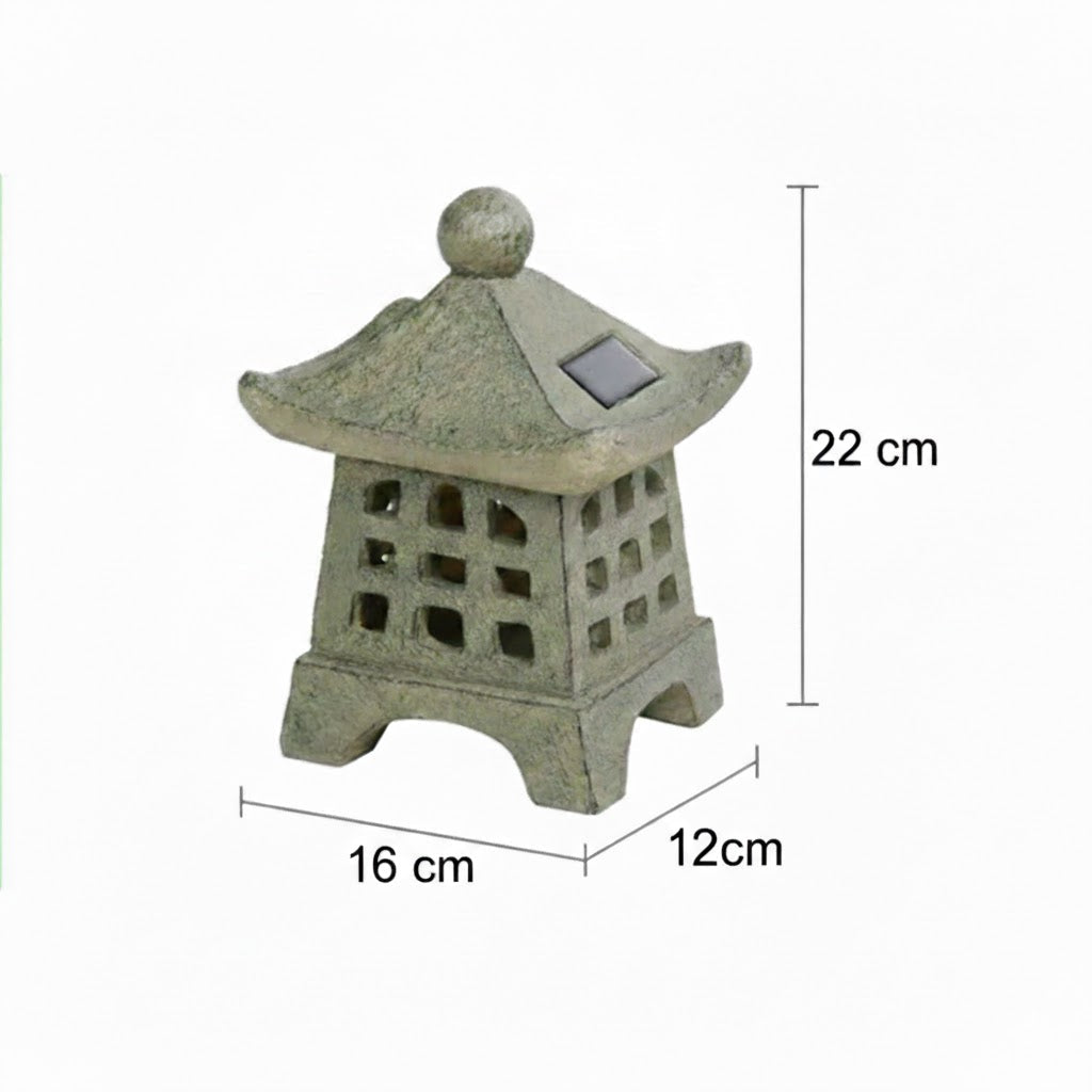 Vintage Solar Pagoda LED Outdoor Lantern 1-Light