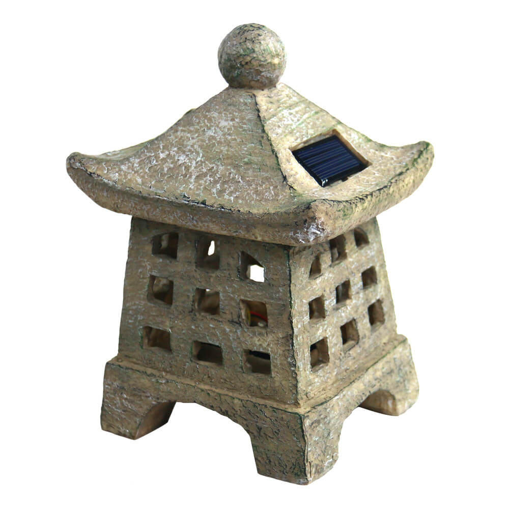 Vintage Solar Pagoda LED Outdoor Lantern 1-Light