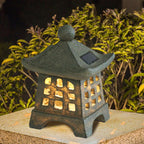 Vintage Solar Pagoda LED Outdoor Lantern 1-Light
