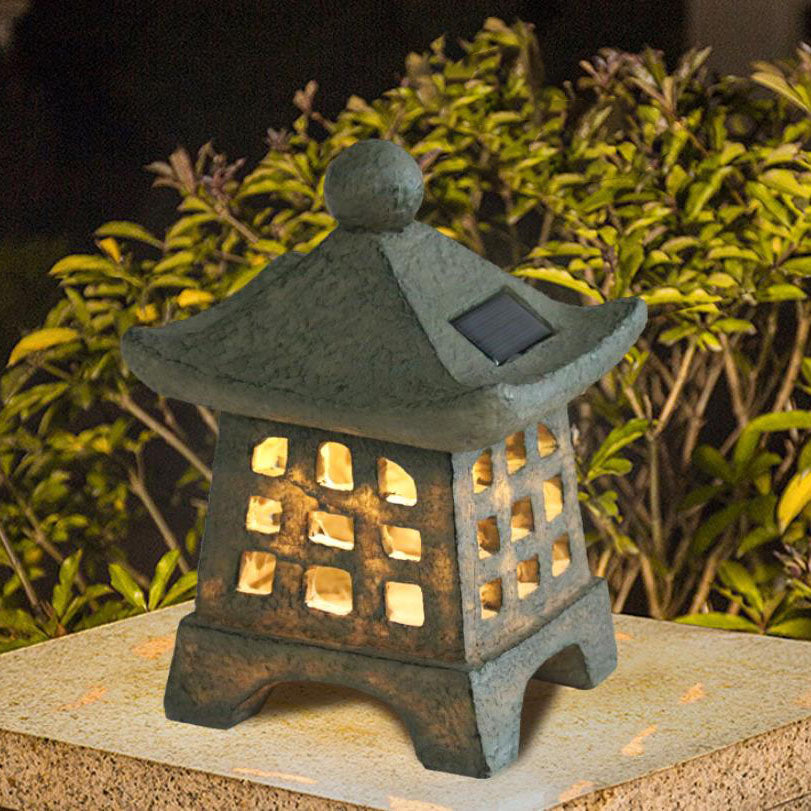Vintage Solar Pagoda LED Outdoor Lantern 1-Light