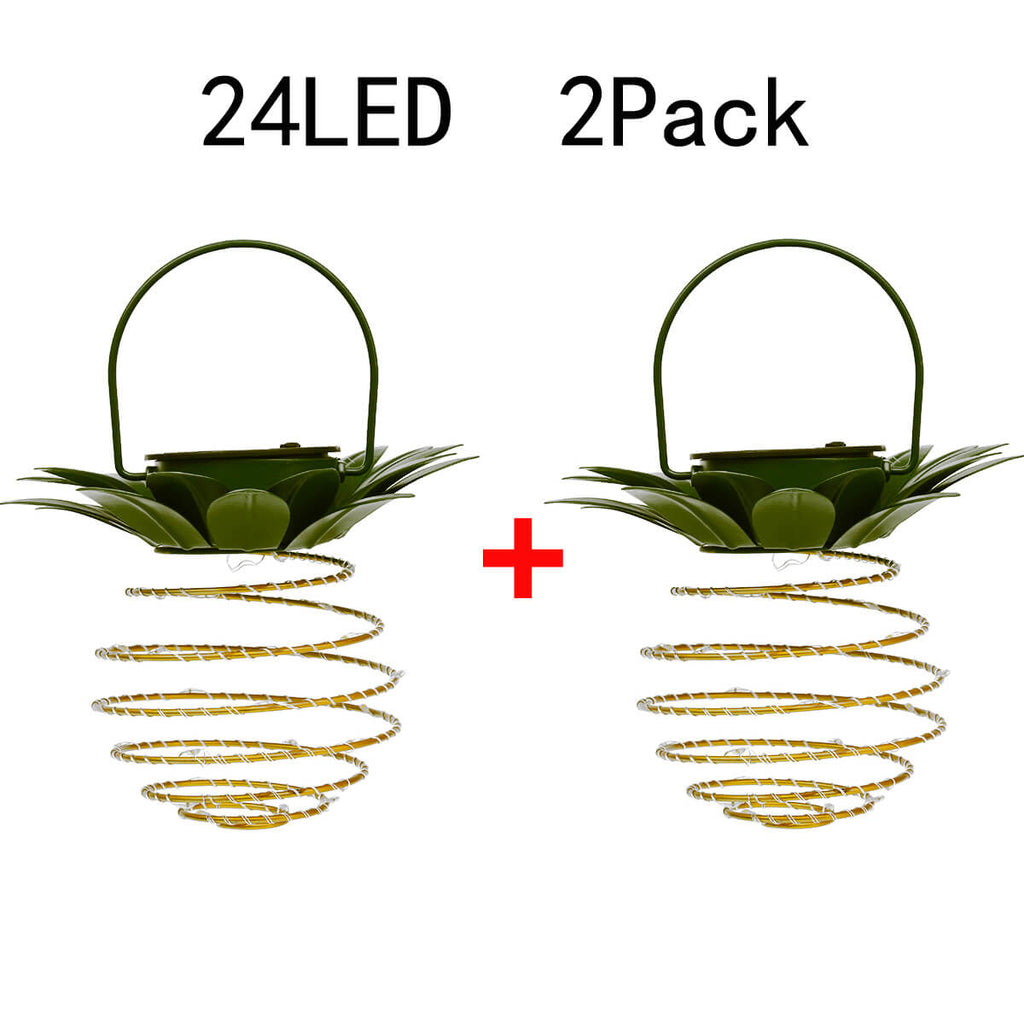 Vintage Solar Pineapple LED Hanging Lantern 1-Light