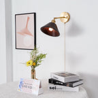 Vintage Dome Wooden Brass Wall Sconce 1-Light