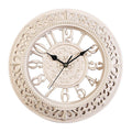 Vintage Indoor Wall Clock with Ornate Resin Frame Quartz Movement