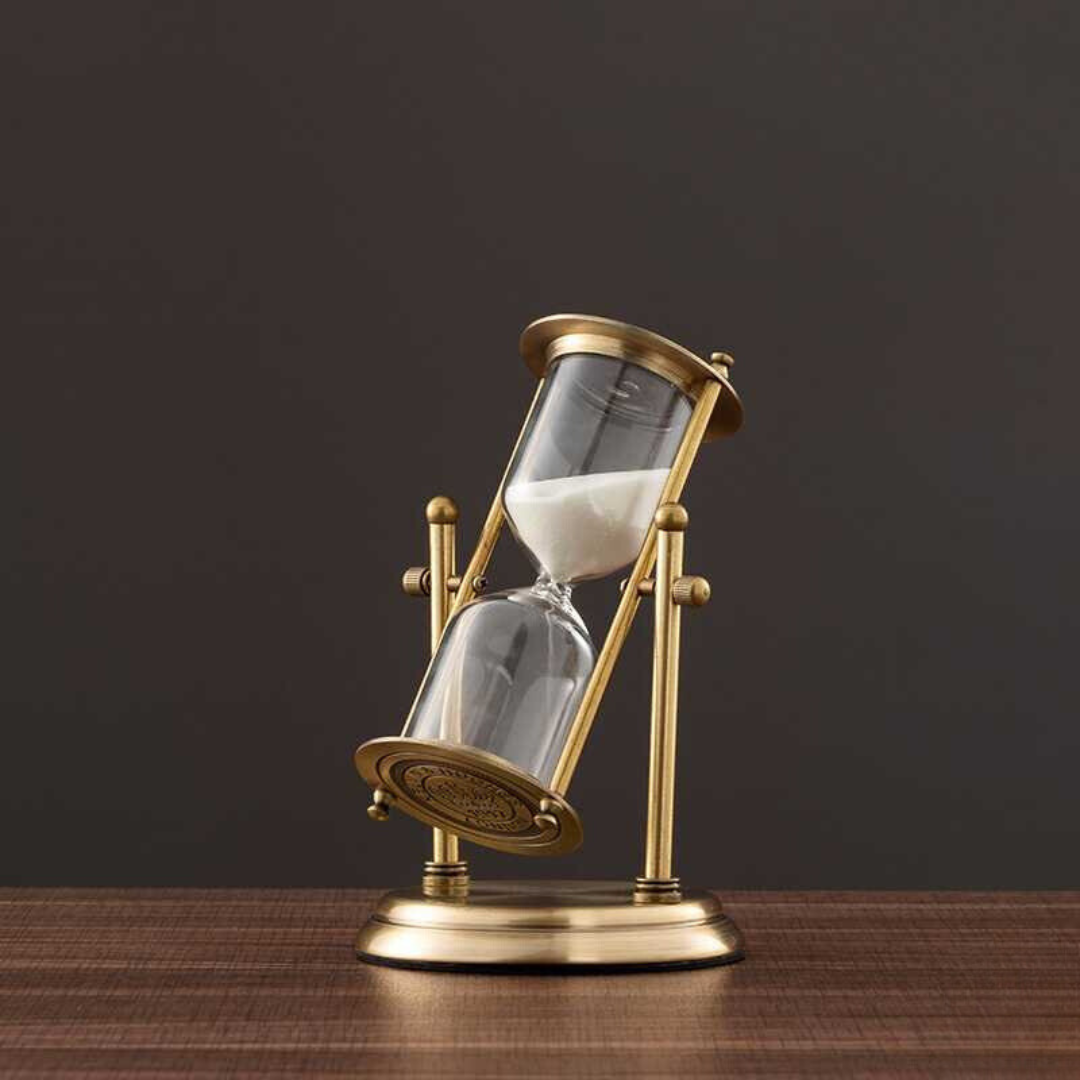 Rotating Hourglass, Freestanding Display, Decorative Timer, Vintage Style