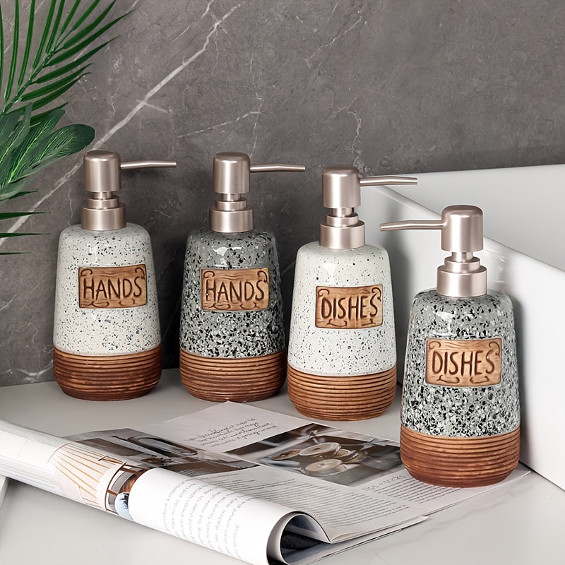 Soap Dispenser Kitchen Bathroom Refillable Terrazzo Design