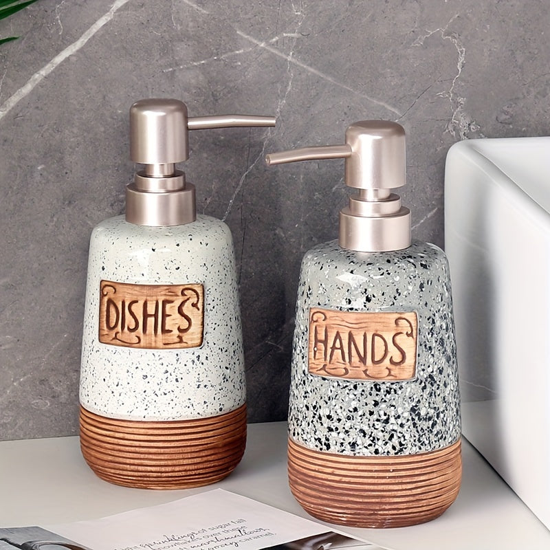 Soap Dispenser Kitchen Bathroom Refillable Terrazzo Design