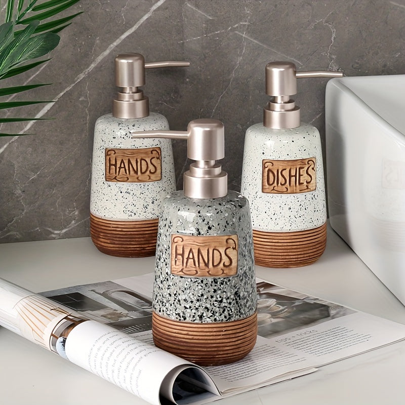 Soap Dispenser Kitchen Bathroom Refillable Terrazzo Design