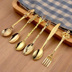 Teaspoon Retro Engraved Ornamental Handle Coffee Spoon