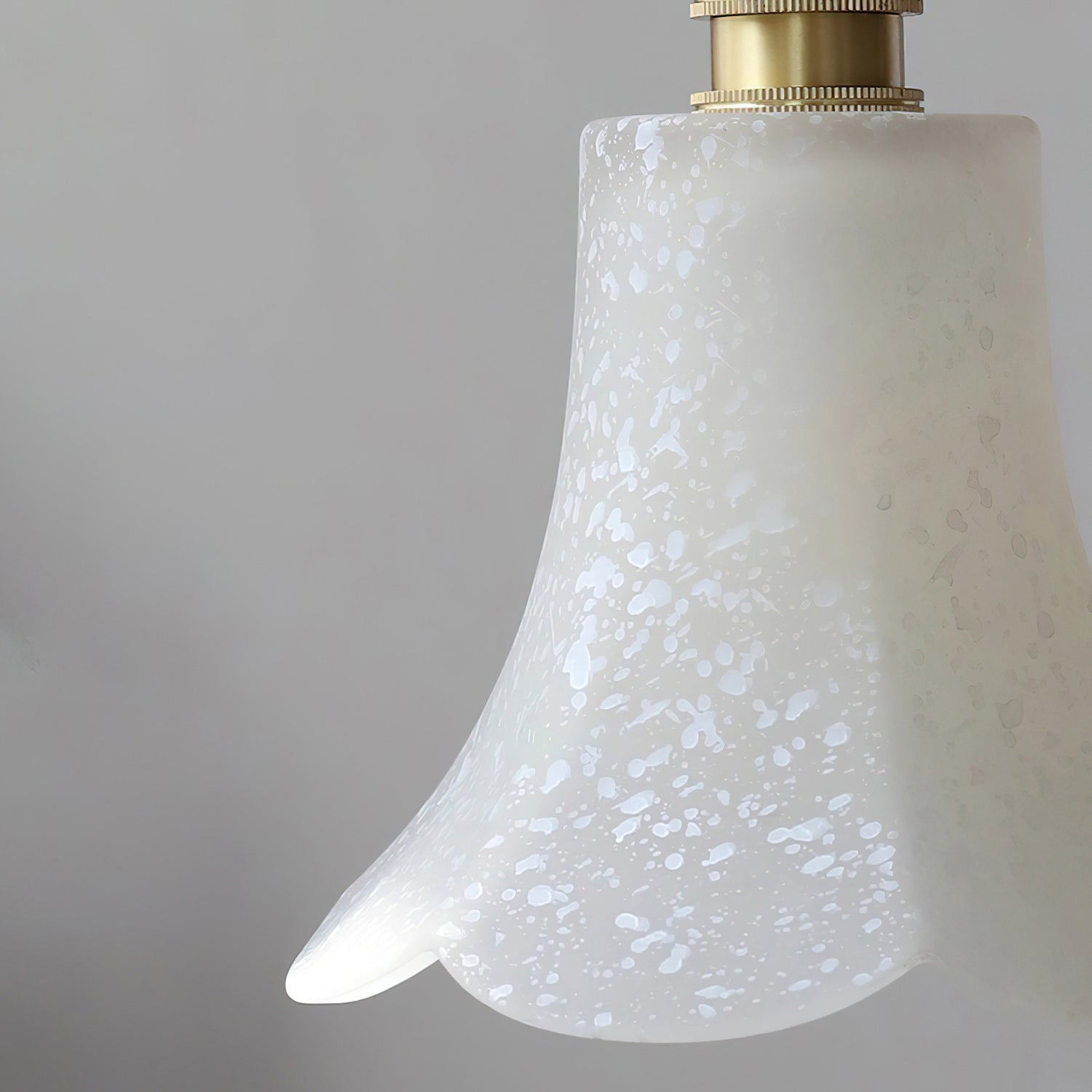 Vintage Brass Flower-Shaped Glass Pendant Light