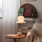 Vintage Brass Flower-Shaped Glass Pendant Light