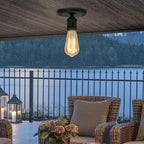 Flush Mount Ceiling Light Vintage Style E27 Hardwired Indoor Lighting