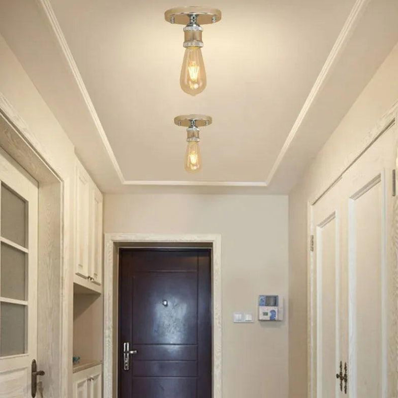 Flush Mount Ceiling Light Vintage Style E27 Hardwired Indoor Lighting