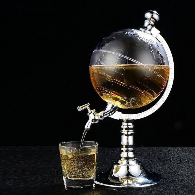 Globe Beverage Dispenser, Tap Spout, Transparent Globe Design