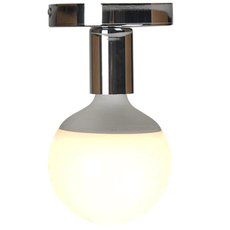 Flush Mount Ceiling Light, Metal, 220V, Exposed Bulb
