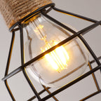 Pendant Light Vintage Rope Cage Ceiling Mounted E26 E27 Socket