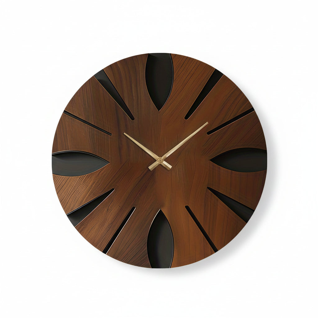 Vintage Wall Clock, Silent Quartz Movement, MDF Construction, Battery Operated