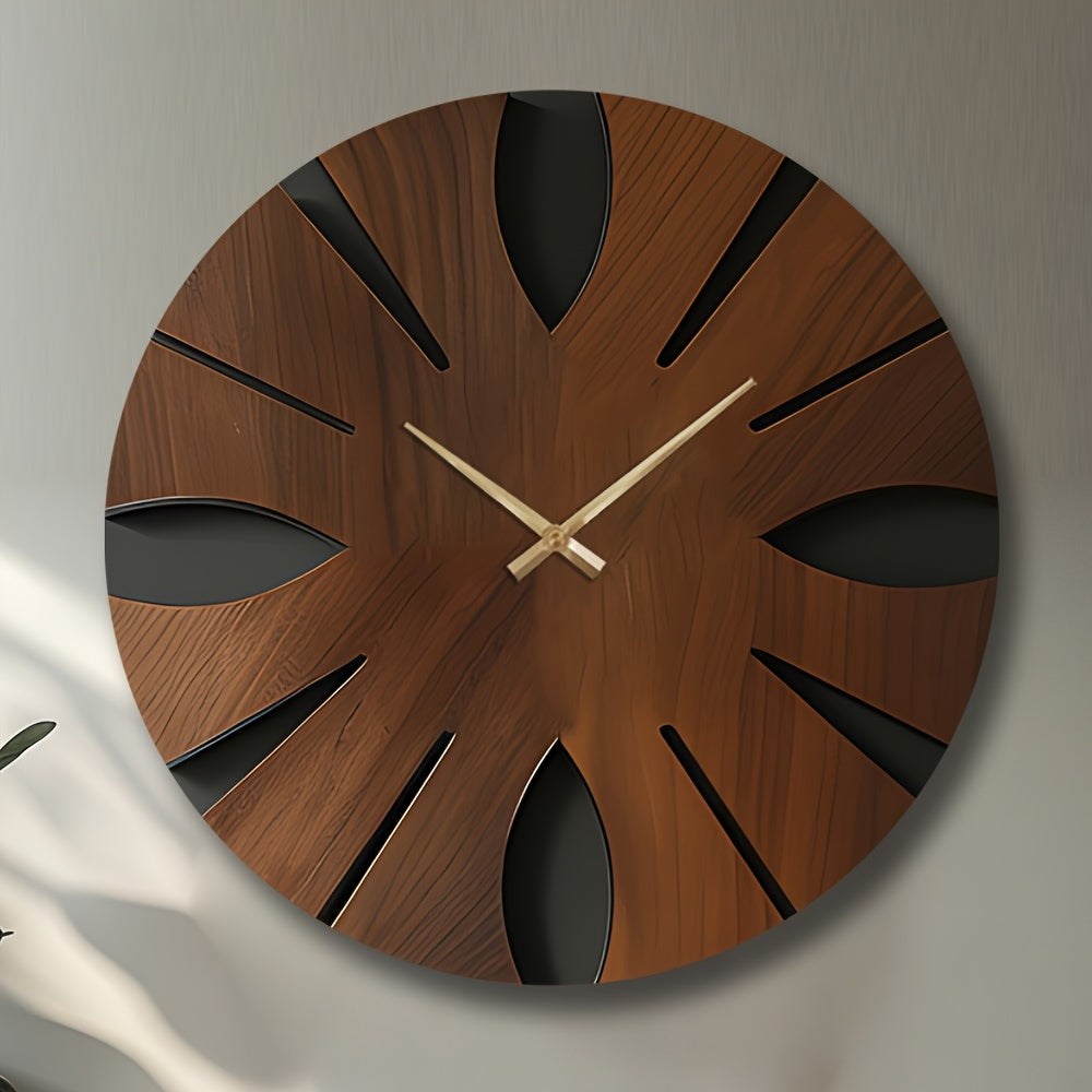 Vintage Wall Clock, Silent Quartz Movement, MDF Construction, Battery Operated