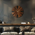 Vintage Wall Clock, Silent Quartz Movement, MDF Construction, Battery Operated