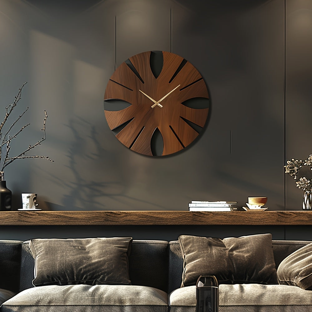Vintage Wall Clock, Silent Quartz Movement, MDF Construction, Battery Operated