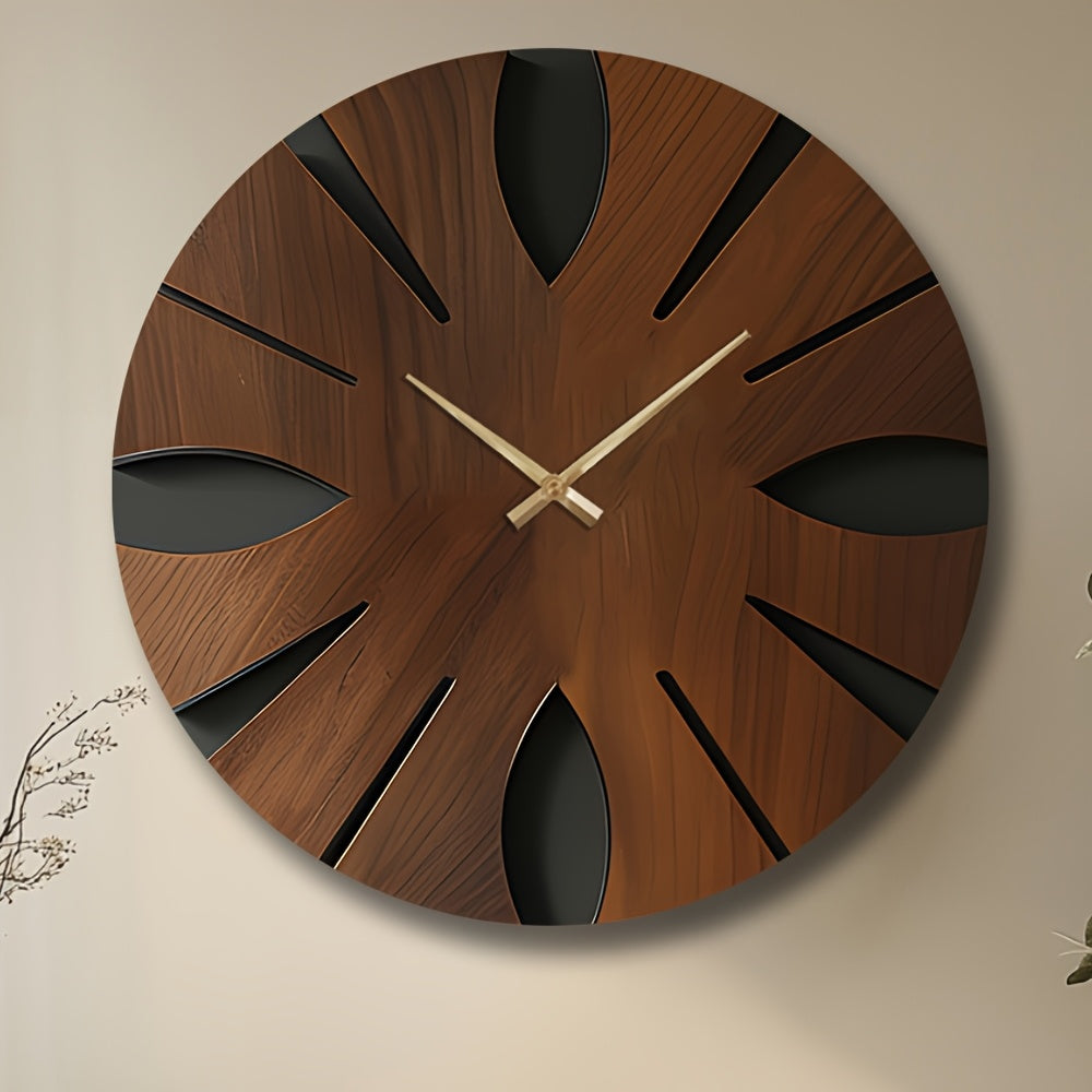 Vintage Wall Clock, Silent Quartz Movement, MDF Construction, Battery Operated
