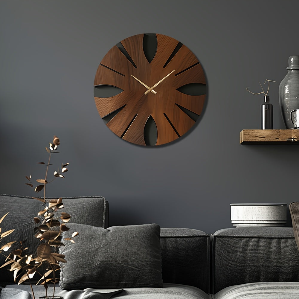 Vintage Wall Clock, Silent Quartz Movement, MDF Construction, Battery Operated