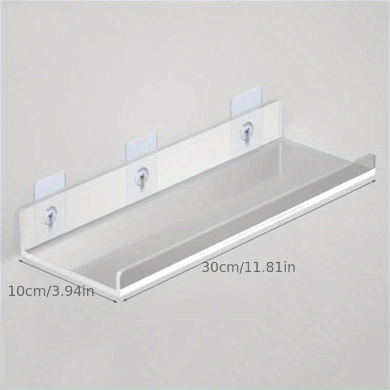 VinylEcke: Wall Shelf Bathroom – robust, transparent vinyl shelf, multifunctional & freestanding without drilling for personal care products