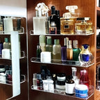 VinylEcke: Wall Shelf Bathroom – robust, transparent vinyl shelf, multifunctional & freestanding without drilling for personal care products