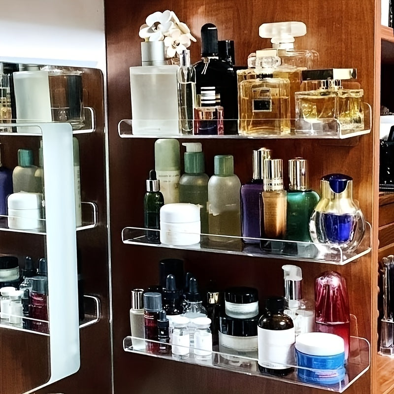 VinylEcke: Wall Shelf Bathroom – robust, transparent vinyl shelf, multifunctional & freestanding without drilling for personal care products