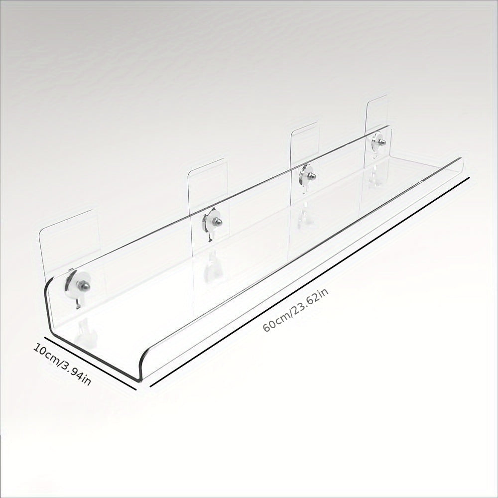 VinylEcke: Wall Shelf Bathroom – robust, transparent vinyl shelf, multifunctional & freestanding without drilling for personal care products